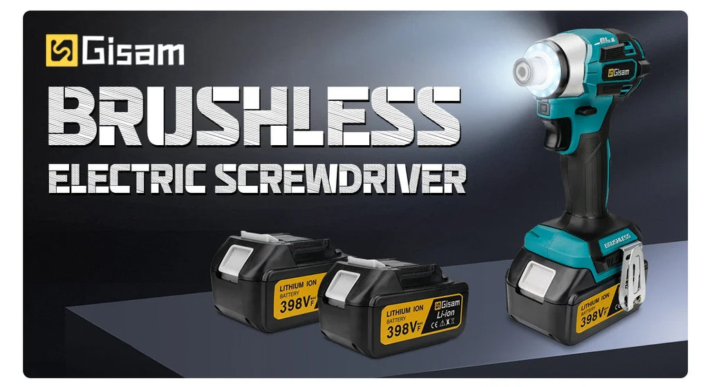 688N.m 1/4'' Brushless Electric Screwdriver Cordless Screwdriver Electric Drill Impact Driver Kit for Makita 18V Battery Pin