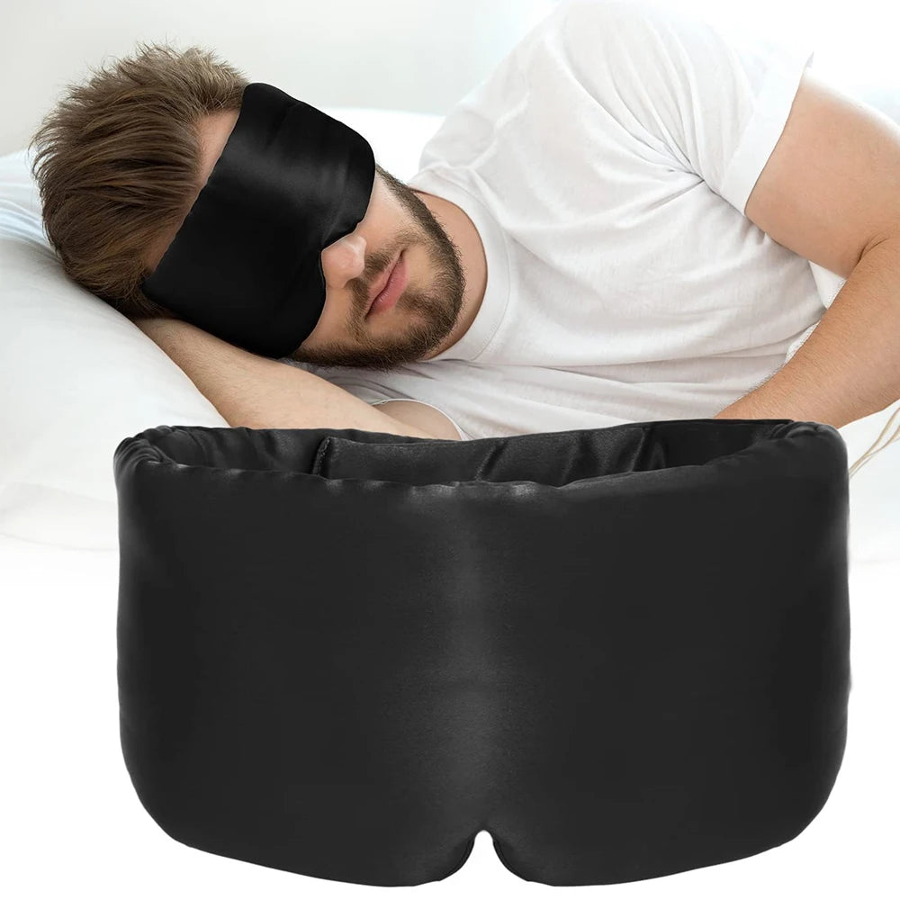 100% Mulberry Silk Sleep Mask Soft Padded Eyemask Eyeshade Blocking Light for Travel & Nap Comfortable Sleeping Eyepatch