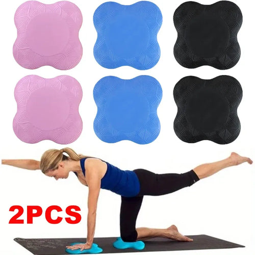 TPE yoga kneeling mats, 2pcs anti-slip thickened smart yoga mats for knee and elbow support during fitness exercises.