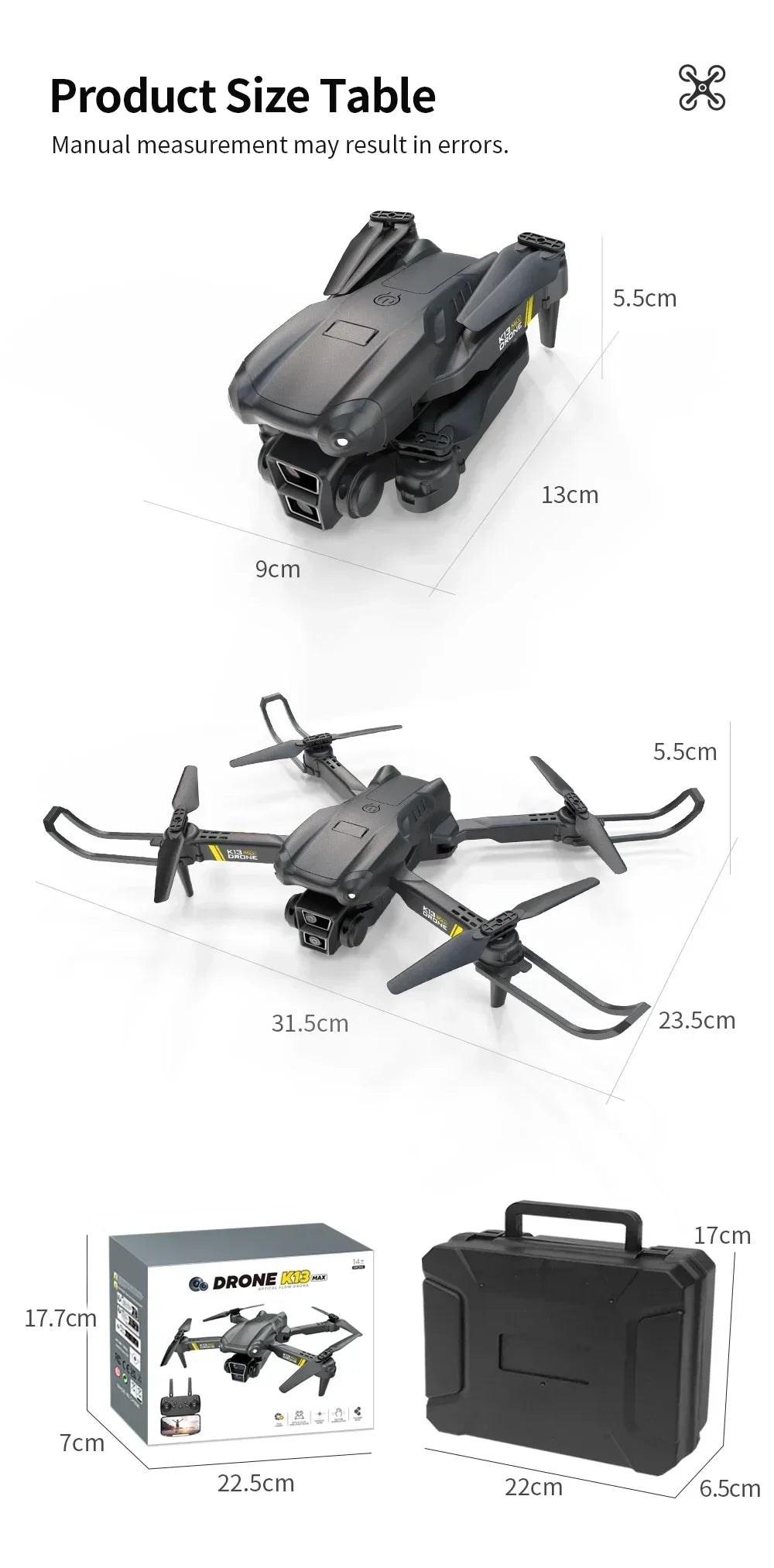 4K GPS Drone with Triple Camera - Foldable FPV Quadcopter Tidesmit