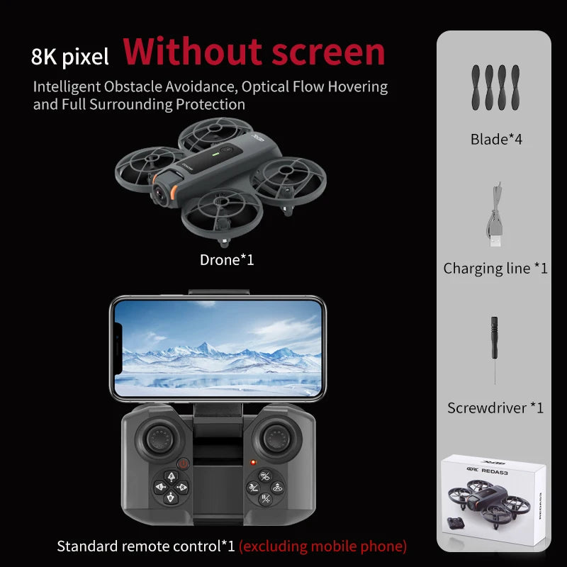 GPS Drone with 8K Camera - Foldable Aerial Quadcopter by Tidesmit Black 8K Box Tidesmit