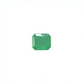 Green emerald-cut loose gemstone, octagon shape with crisp facets