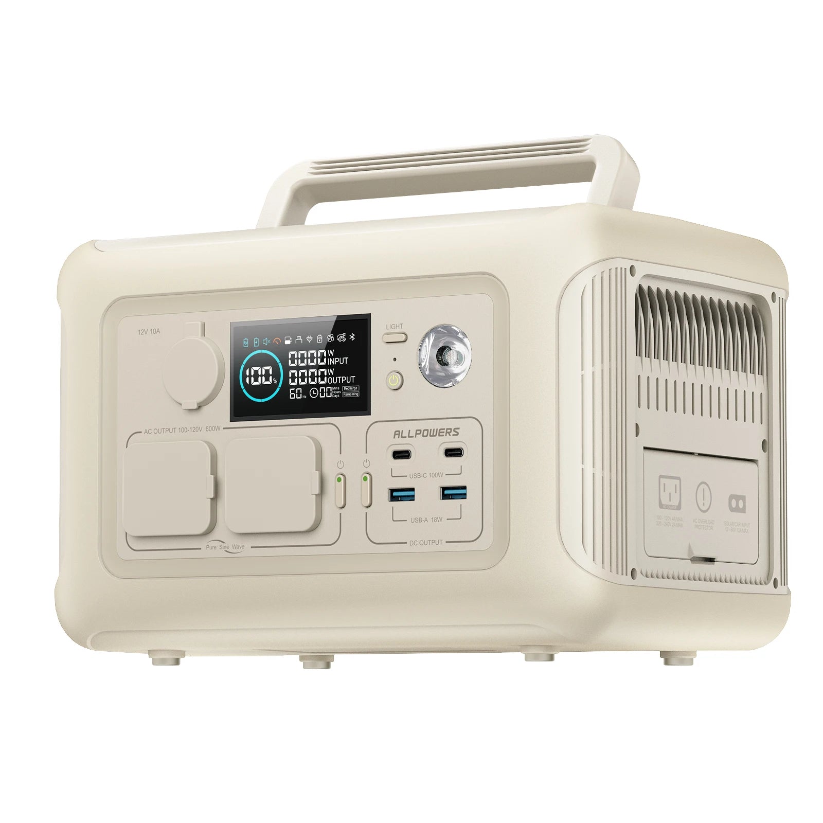 Portable Power Station 299Wh 600W LiFePO4 Battery for Travel WHITE Tidesmit