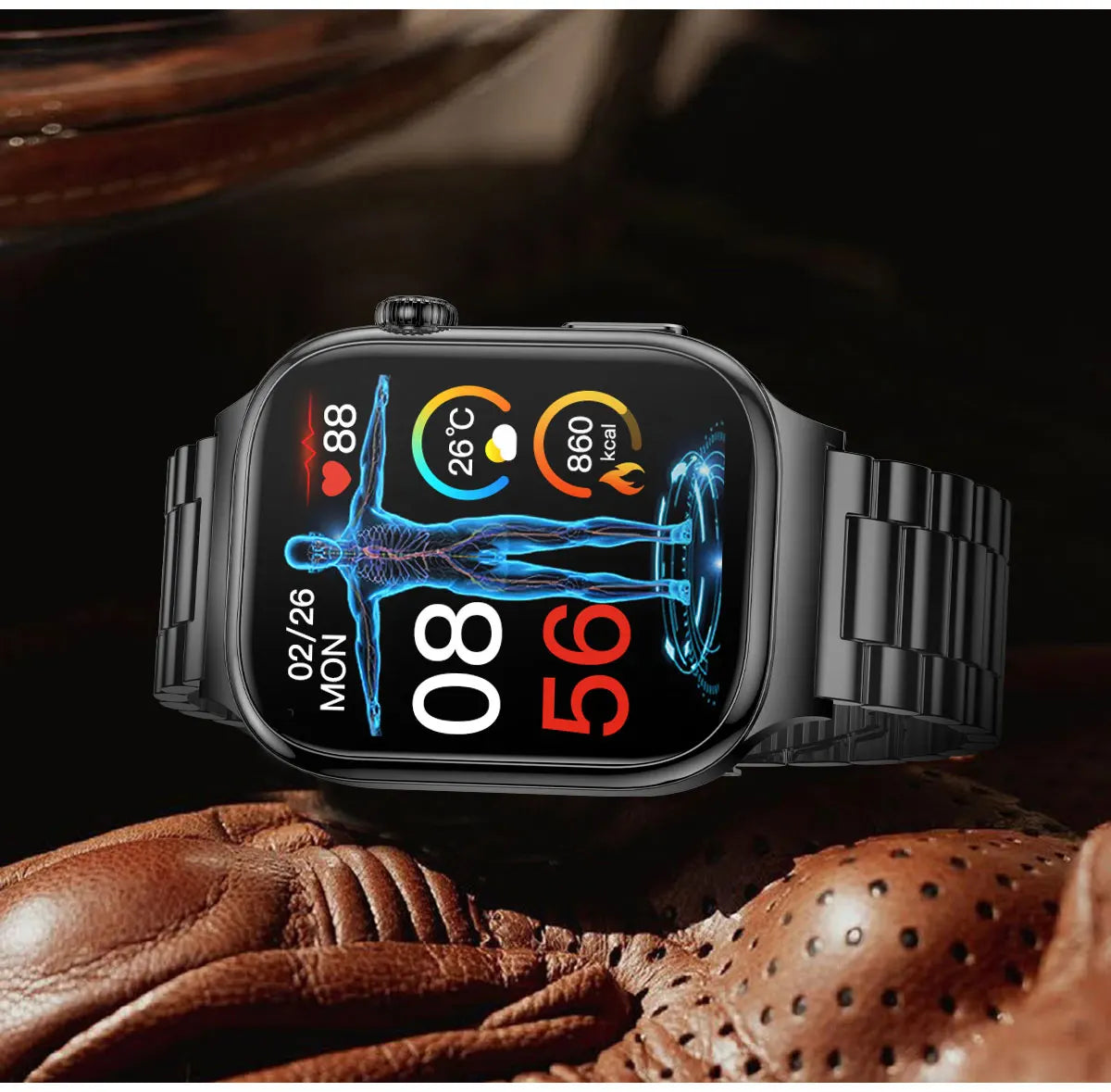 2026 New Hospital Level Health Smart Watch Body Fat ECG Blood oxygen BP Health AMOLED Screen HD Call Sport Smart Watches For Man