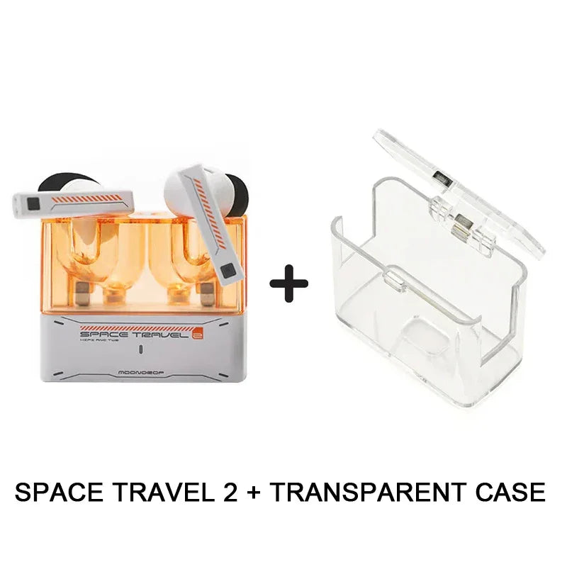 MOONDROP Space Travel 2 earphone HiFi Noise-Canceling TWS wiress Bluetooth 6.0 ANC Low-latency Game Mode SBC/AAC gaming headset White-Magnetic case Tidesmit