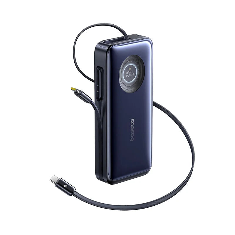 20000mAh 100W PD Power Bank with Retractable USB-C Cable 100W Black 20000mah China Mainland Tidesmit