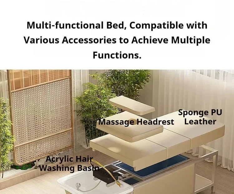 Thai Massage Table with Integrated Shampoo Basin and Water System Massage Chairs Tidesmit