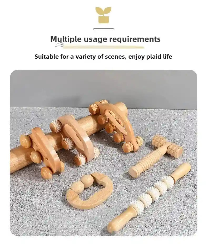 Wooden Massage Roller for Deep Tissue Muscle Relief - Tidesmit Massage Roller Tidesmit