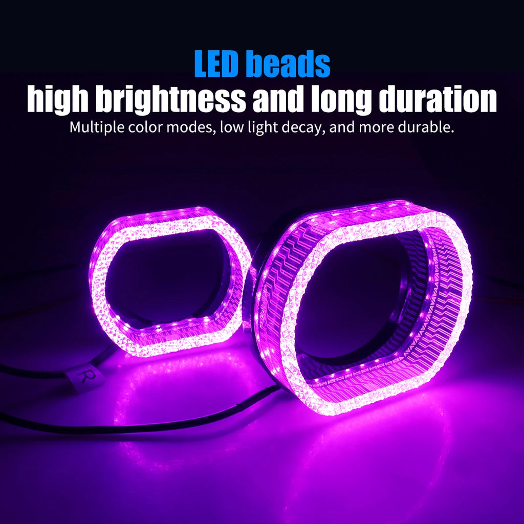 3 Inch LED Angel Eyes RGB Halo Ring Light with App Control - Tidesmit Tidesmit