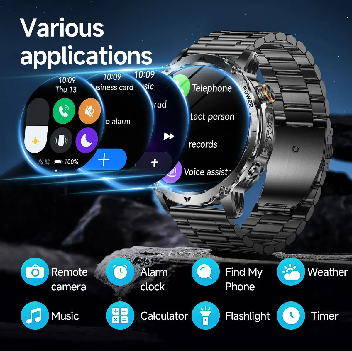 New T-Rex3 Ultra Smartwatch 1100mAh Battery GPS Compass IP69K Waterproof Outdoor Sports Tracker Military Grade Watch