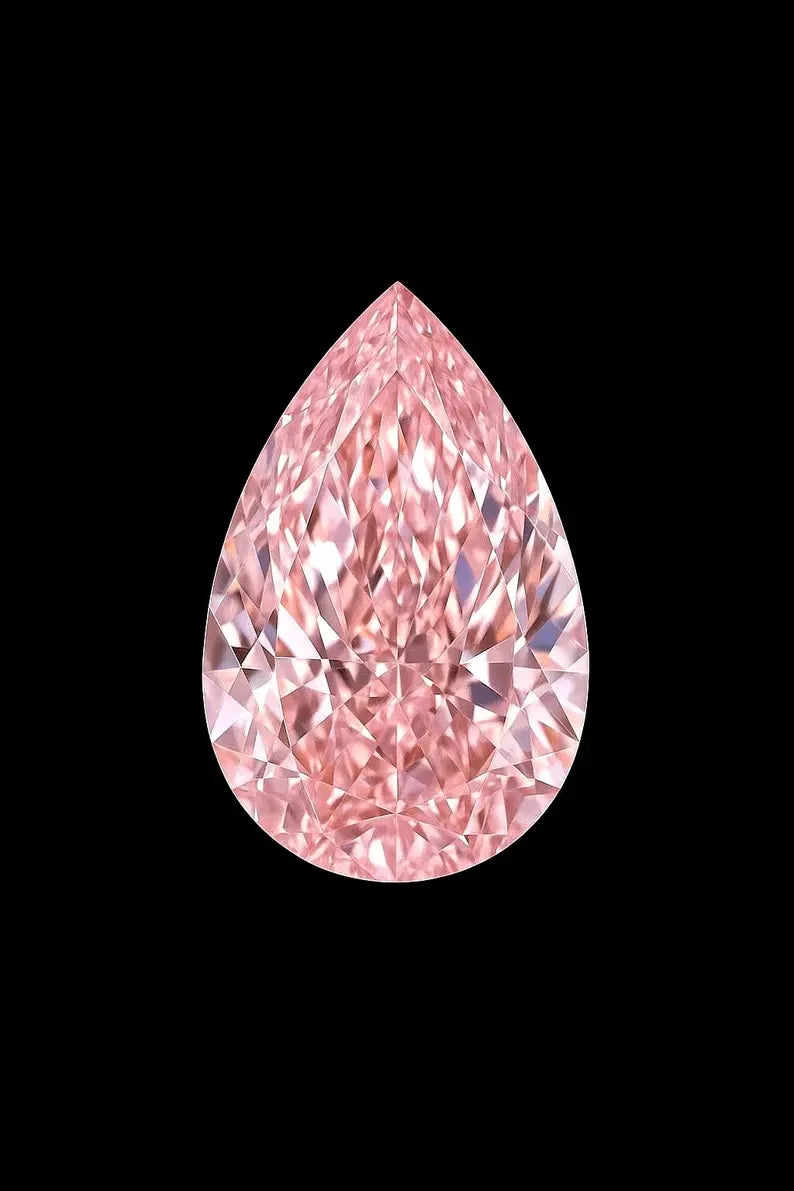 Fancy Color Pink Pear Shape Lab Grown Diamond Loose Stone IGI Certified VVS VS Clarity High Quality for Engagement Ring