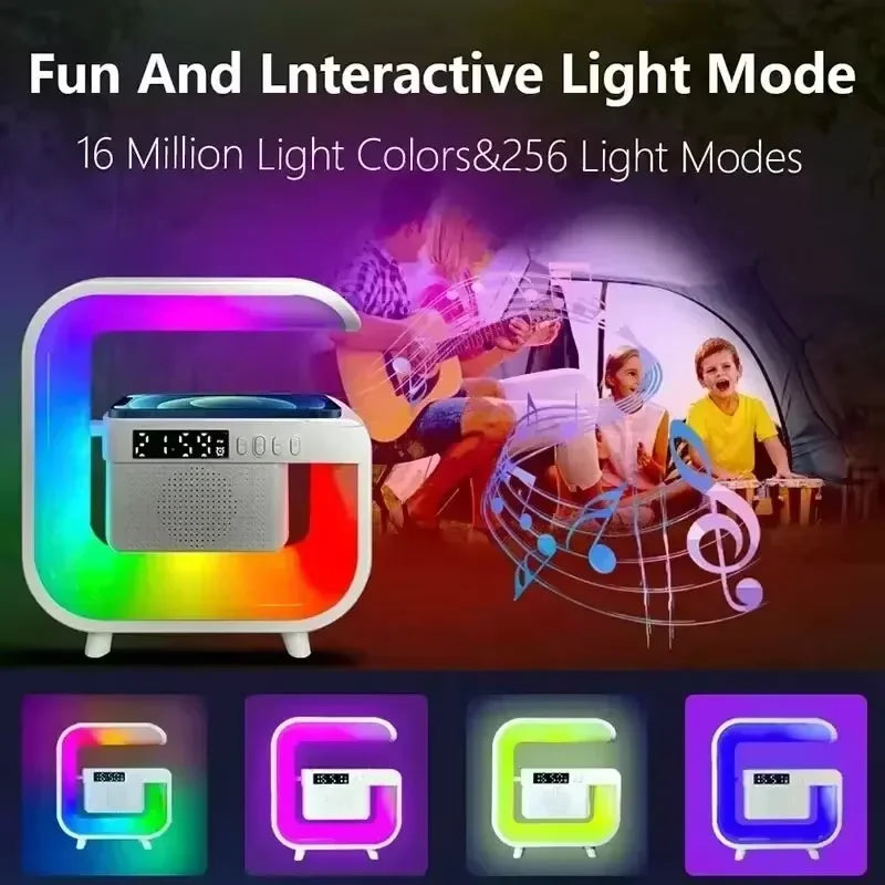 Wireless Charger Station with RGB Light and Portable Bluetooth Speaker Tidesmit