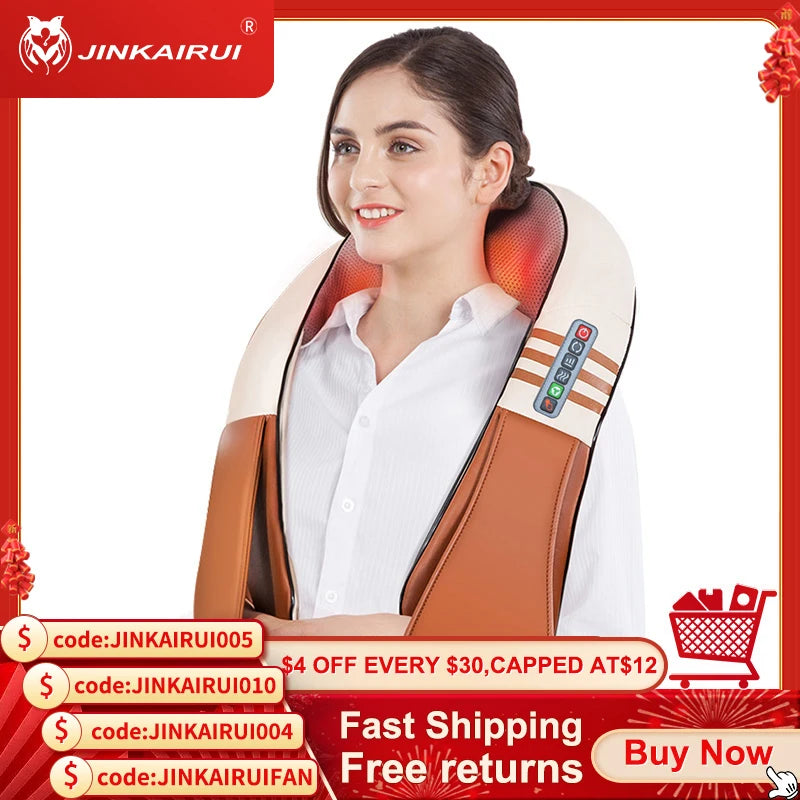 Neck and Shoulder Massager with 16 Heating Nodes - Tidesmit EU Relaxation Treatment Tidesmit