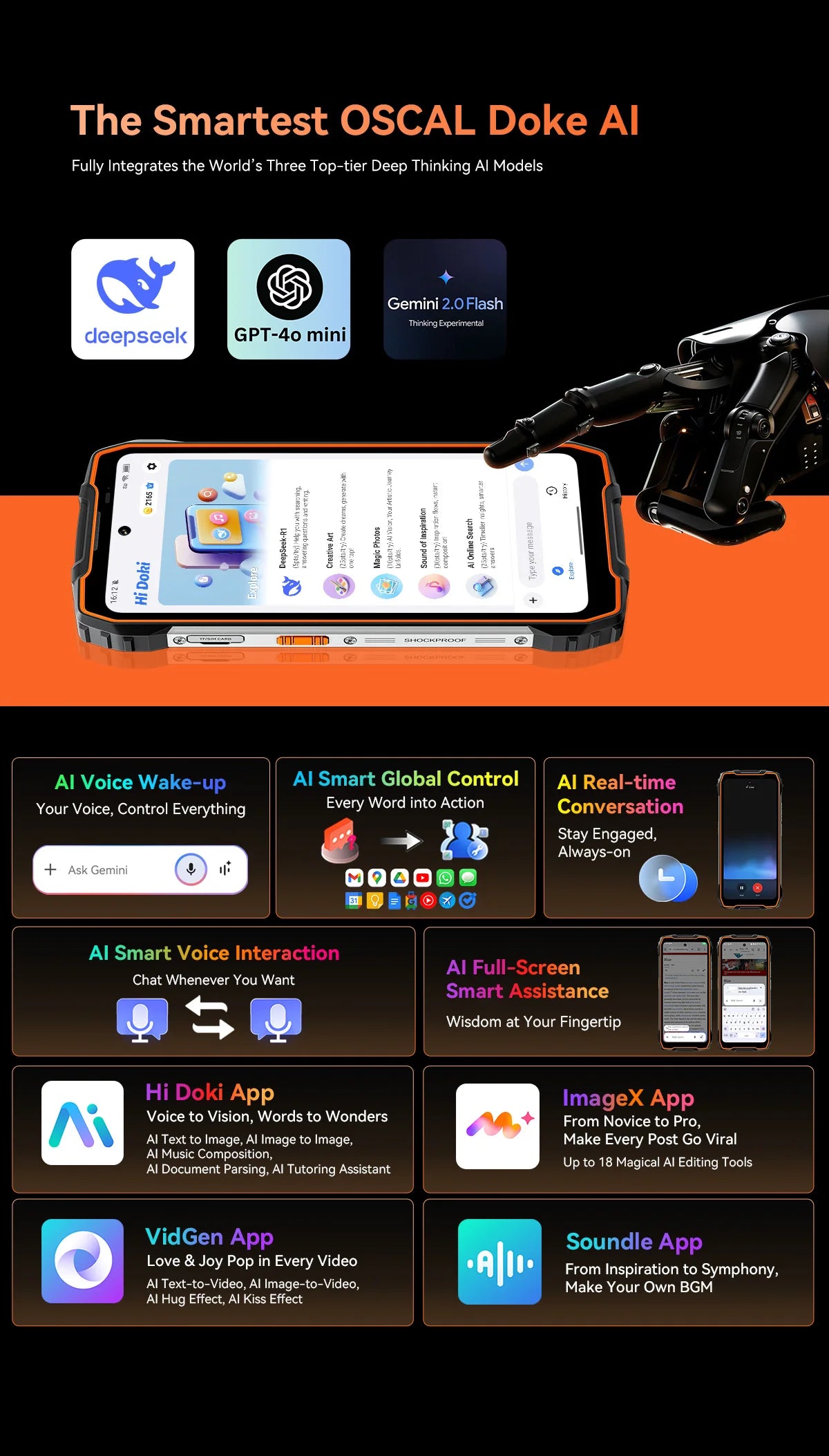 Blackview OSCAL PILOT 3 5G mobile phones AI Rugged Smartphone MTK 6300, 6.78" 2.4K Display 120Hz, 12GB 256GB, 7500Amh Phones