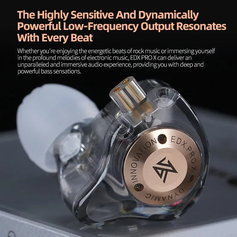 KZ EDX Pro X HiFi Wired In-Ear Monitors with Mic | Tidesmit Tidesmit