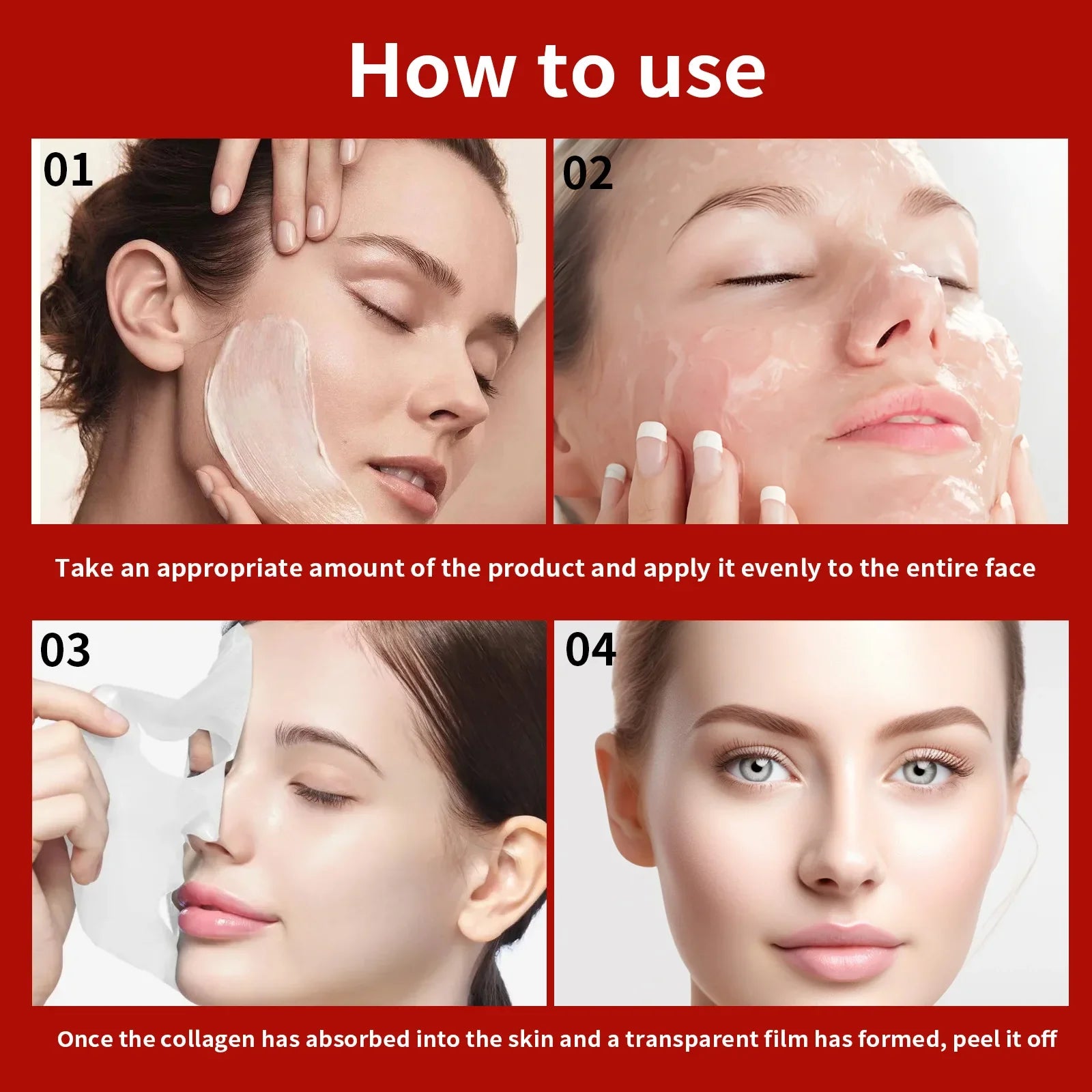 Real Collagen Fit, Wrapping Mask, Collagen 670,000ppm, Peel Off Facial Mask for Elasticity, Hydrating, Glow, Glass Skin