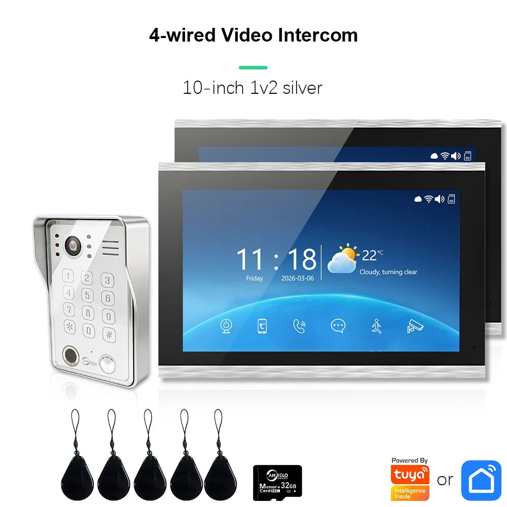 ANJIELO Doorbell Video Intercom System 5IN1 Unlock Tuya Smart Digital Frame Background Music Detection Preview NEW 2026