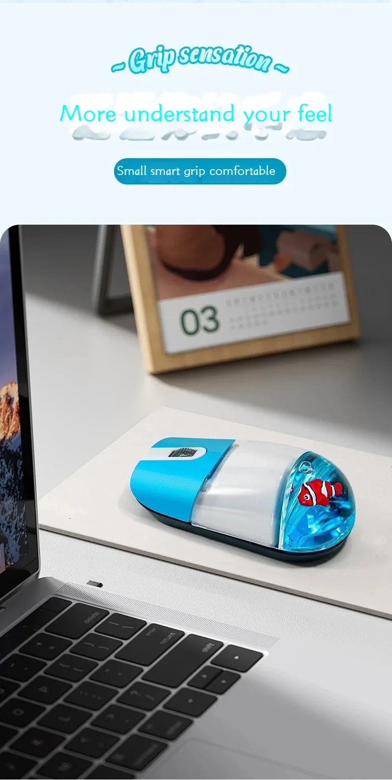 Creative Cute Floating Aquarium Animal 2.4 Wireless Mouse Ergonomics Mute Liquid Mice For PC Laptop Computer Accessoires Gifts
