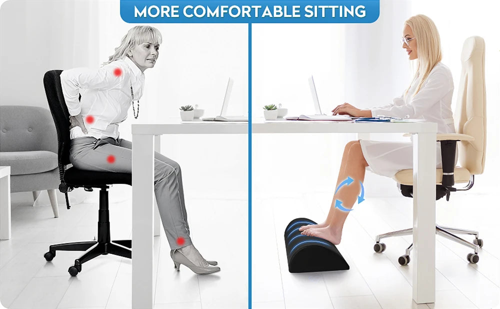 Memory Foam Under Desk Foot Rest - Ergonomic Support with Washable Cover Body Shaping Massage Equipment Tidesmit