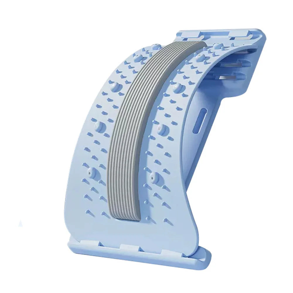 Back Stretcher Adjustable Lumbar Support - Ergonomic Spine Relief Device Back Massage Instrument Macaroon Blue Tidesmit