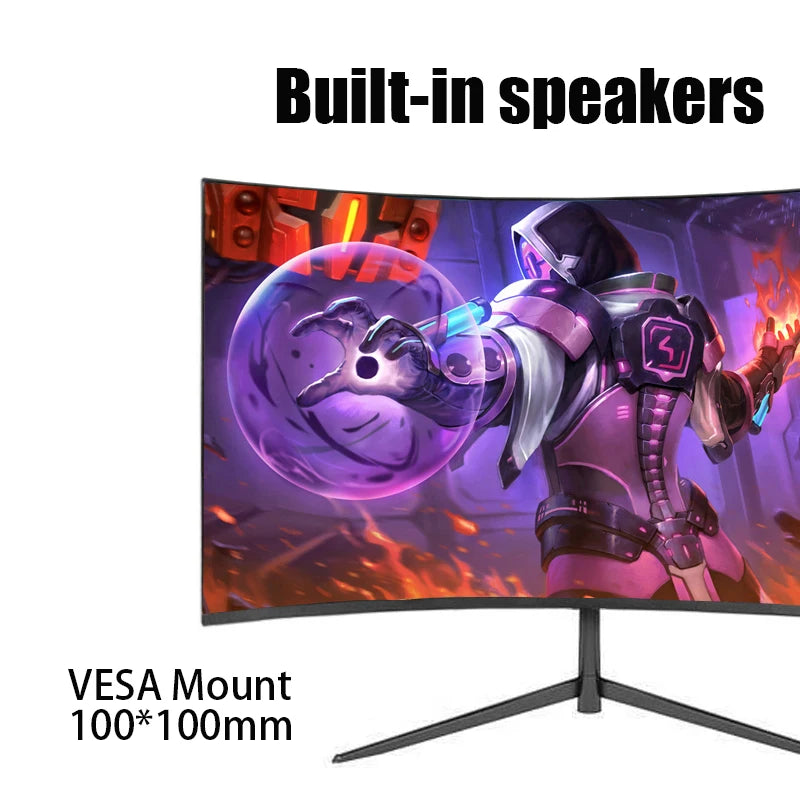 FYHXele 24" Curved FHD 1ms VA Gaming Monitor 180Hz (HDMI165Hz/DP180Hz) Speaker VESA