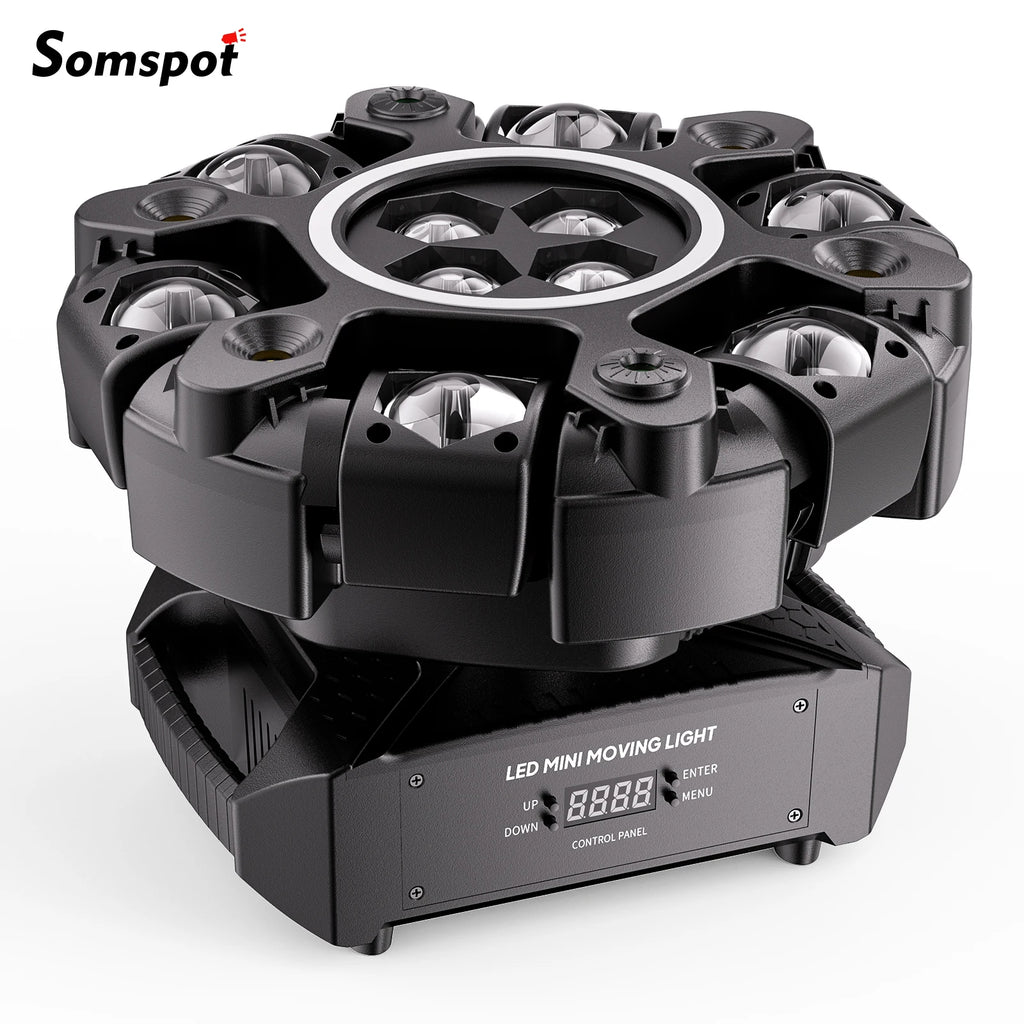 Somspot 150W Moving Head Light RGBW Stage Effect Lighting Projector DMX Voice Control for DJ Disco Party Concert Wedding Theater