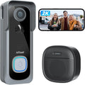 ieGeek Wireless Doorbell with Camera, 2K  Waterproof IP66, No Monthly Fees,  Two-Way Audio, Human PIR Detection,2.4G WiFi