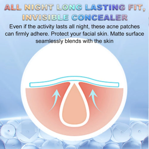 Hydrocolloid acne patch concept illustration with water droplet skincare theme