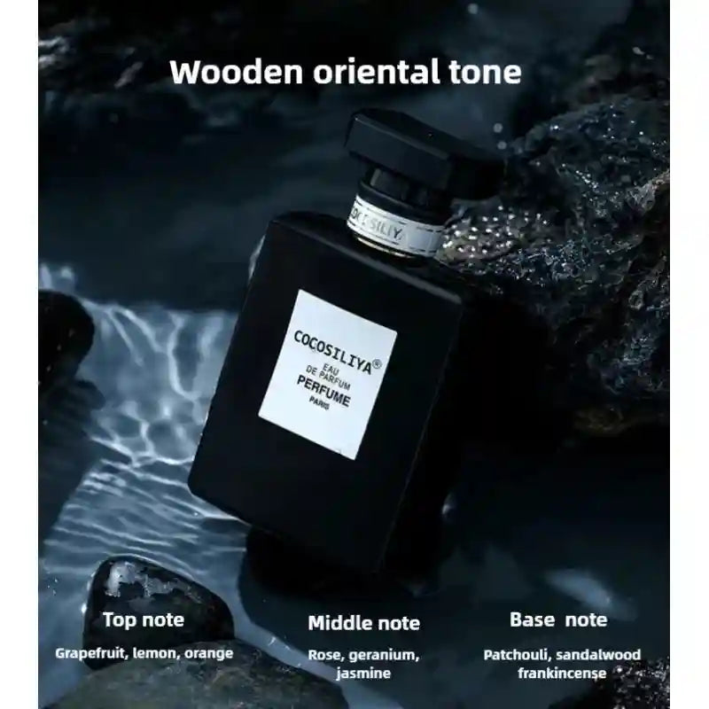 Cocosiliya EDP for women: 50ml square black bottle, floral, spicy, woody, citrus, rose, jasmine, sandalwood perfume set.