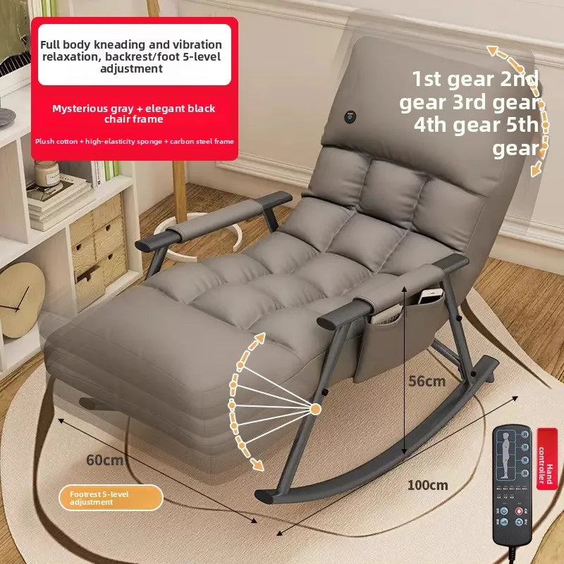 Full Body Massage Chair Recliner With Intelligent Rocking & Heat Therapy Massage Chairs Supreme gray Tidesmit