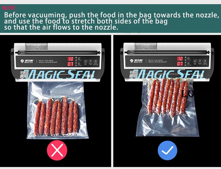 Vacuum Packaging Machine for Food Plastic Bags Sealer Sealing Machine Mylar Bags Kitchen Packer Automatic Manual Modes Home Appl