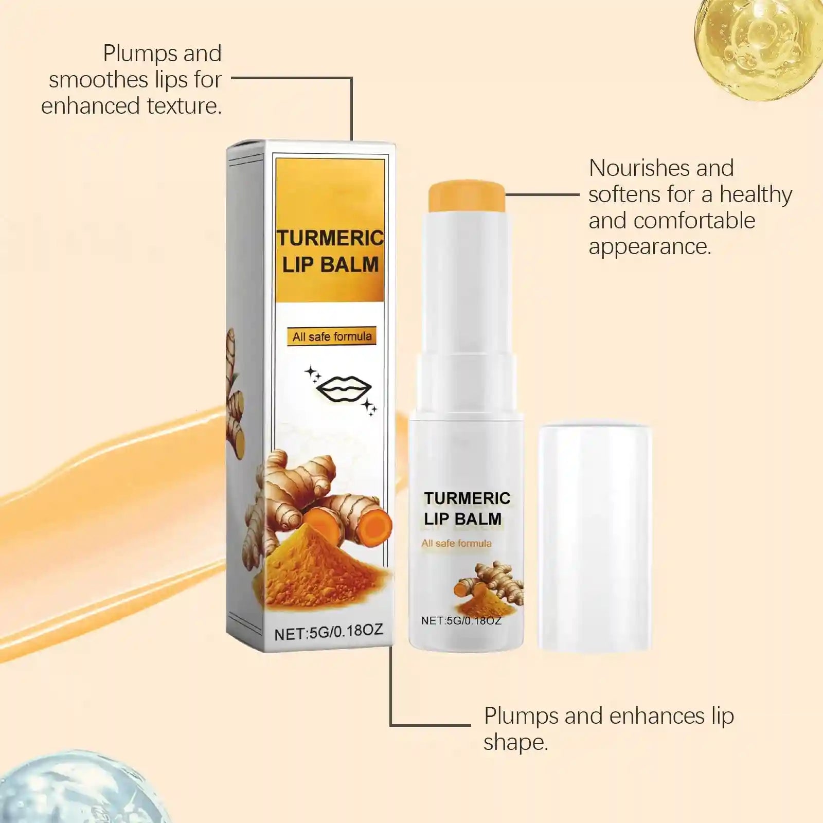 Turmeric Lip Balm – Intensive Moisturizing Lip Treatment (5g) Lip Care Tidesmit