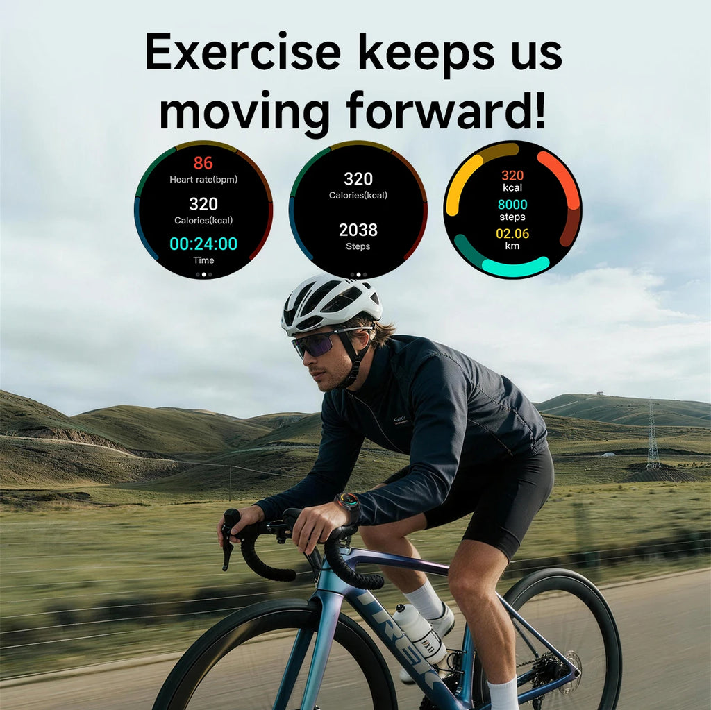 LIGE New Global Hiking Smart Watch 1.46''HD Screen 530mAh Battery GPS Path Track Outdoor Sport Fitness Waterproof Smartwatch Men