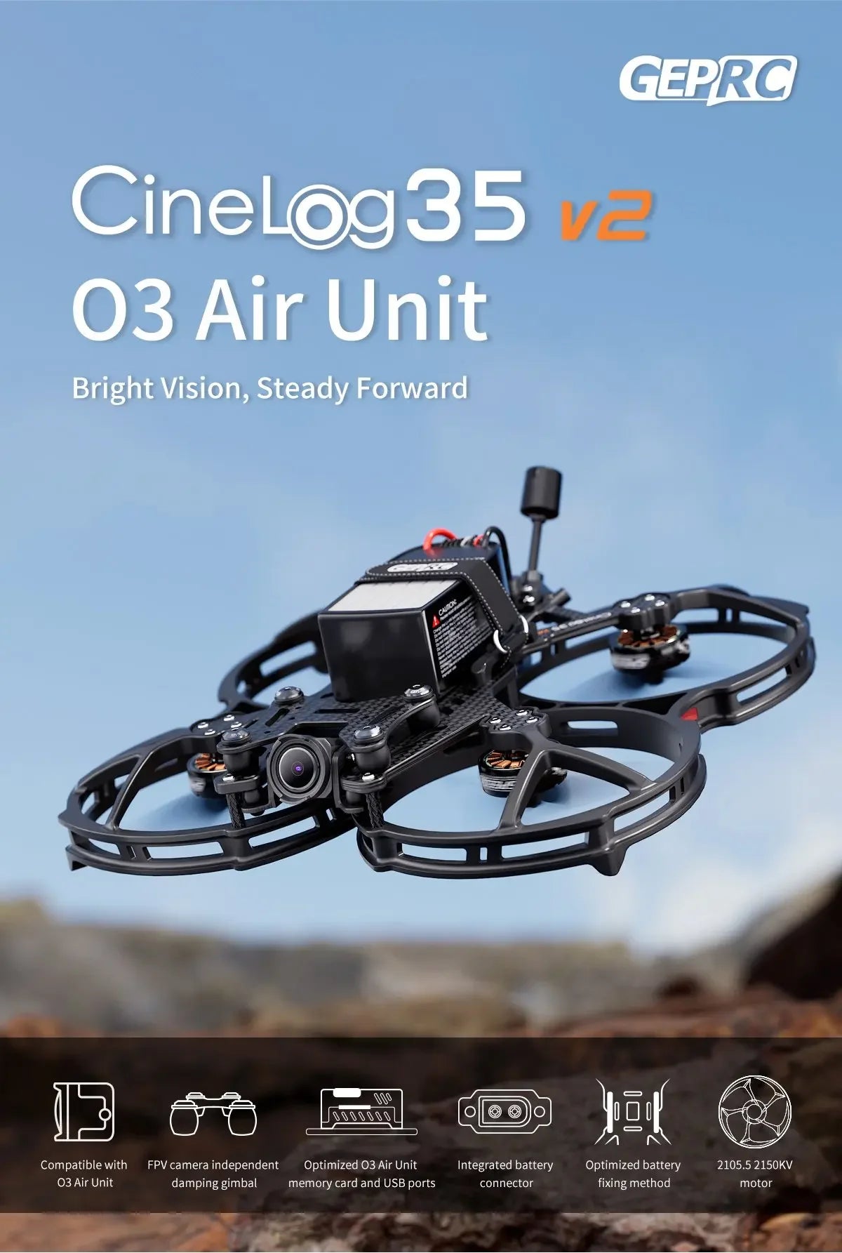 GEPRC CineLog35 V2 FPV Drone | 4K HD Camera & ELRS 2.4G GPS Tidesmit