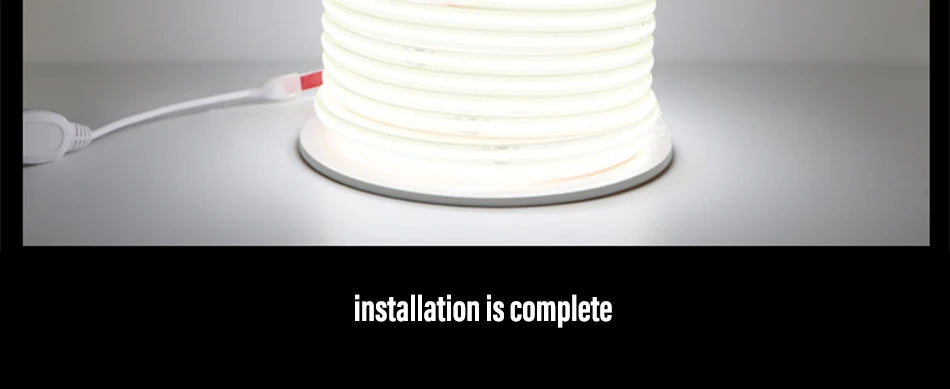 220V COB LED Strip with Switch /Dimmable Waterproof 360LED Strip EU Plug for Outdoor Indoor Room Backlight Garden Kitchen TV