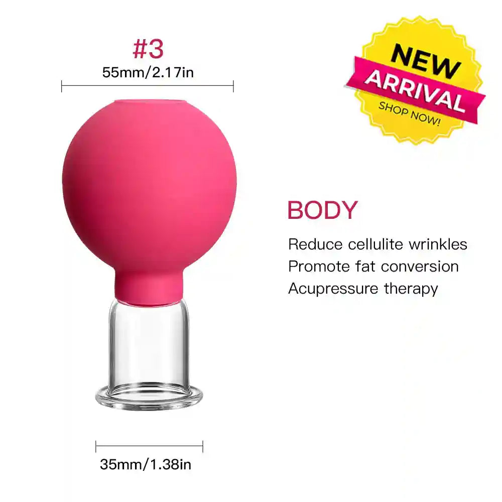 Facial Cupping Set for Skin Lifting and Anti-Wrinkle Massage Therapy Eye Massage Instrument Rose-3 Tidesmit