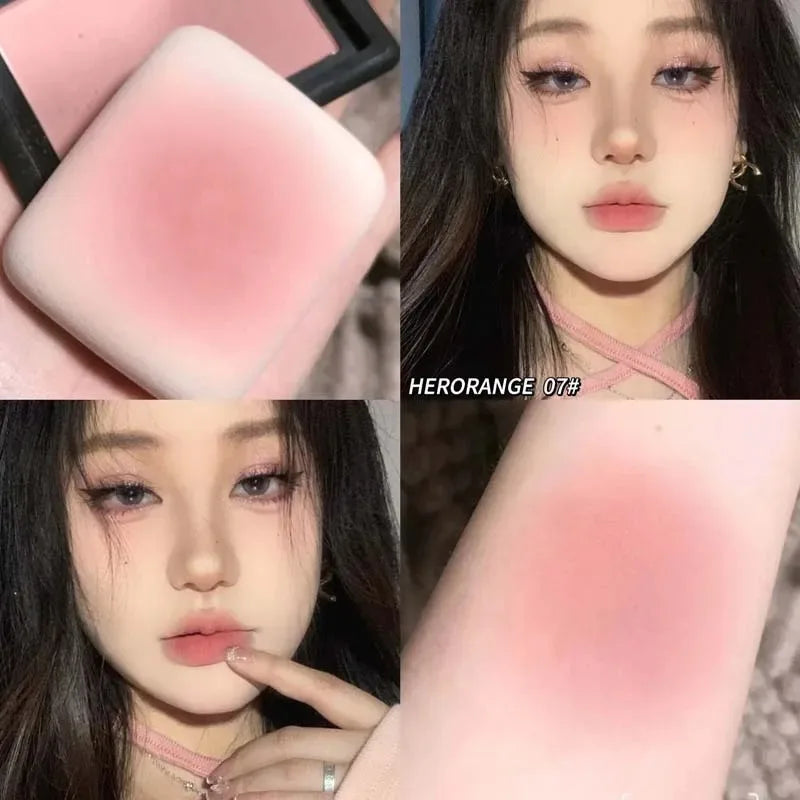 Tidesmit monochrome matte blusher palette texture close-up showing soft silky natural nude powder makeup shade