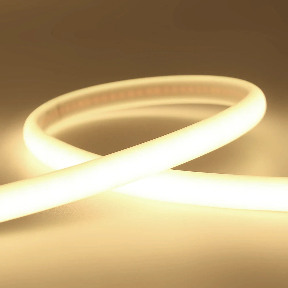 Dimmable 220V COB LED Neon Strip Light 4key Controller EU Plug Flex Tube 3000K 4000K 6000K for Staircase Bar Counter Lighting