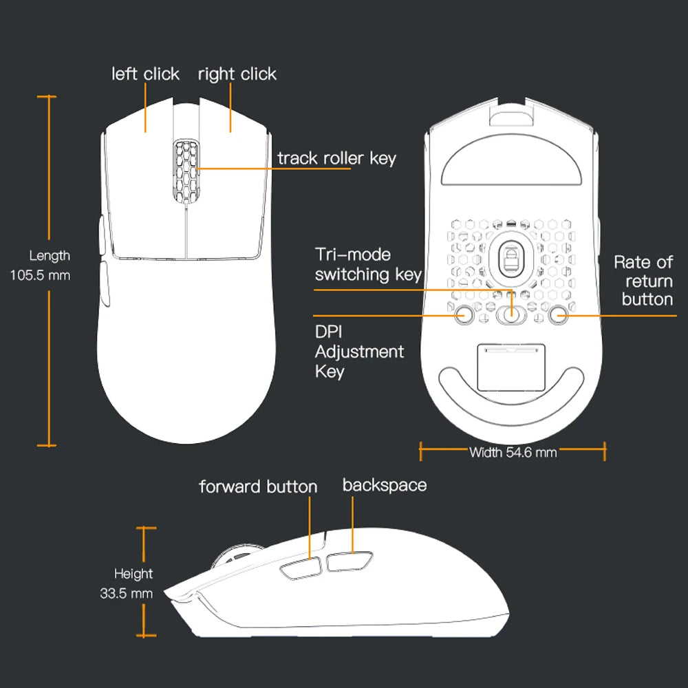 Darmoshark M3 Micro V2 Wireless Gaming Mouse Double 8k Nordic N54L PAW 3950 30000 DPI  Small Hand  Macro Game Mouse Lightweight
