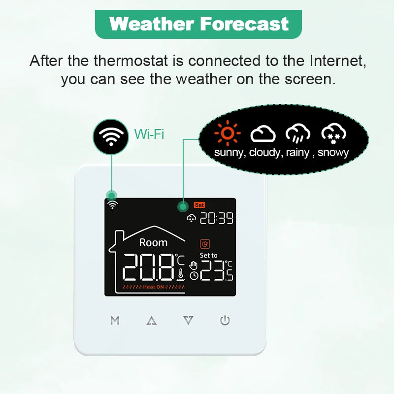 Tuya Smart Home Wifi Thermostat For Underfloor Heating Smart Thermostat Boiler Temperature Controller 220V Alexa Google Home