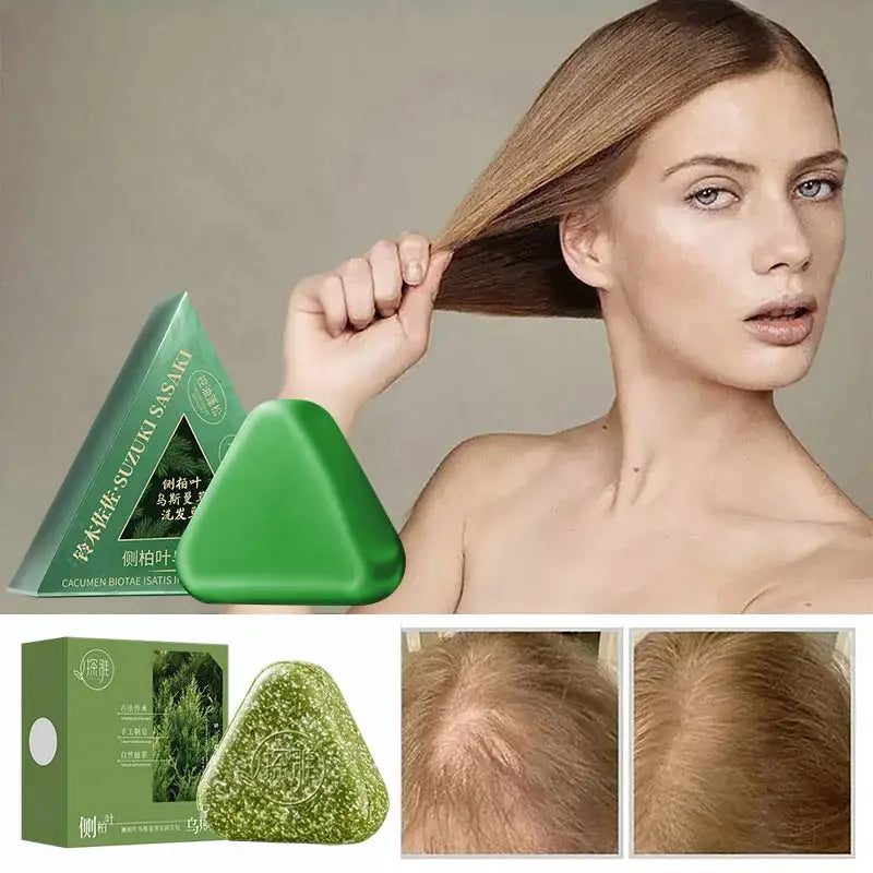 Hair Strengthening Nourishing Shampoo Soap,Oriental Arborvitae Usman Herbal Extract Anti Hair Loss,Face Wash Clean Handmade Soap