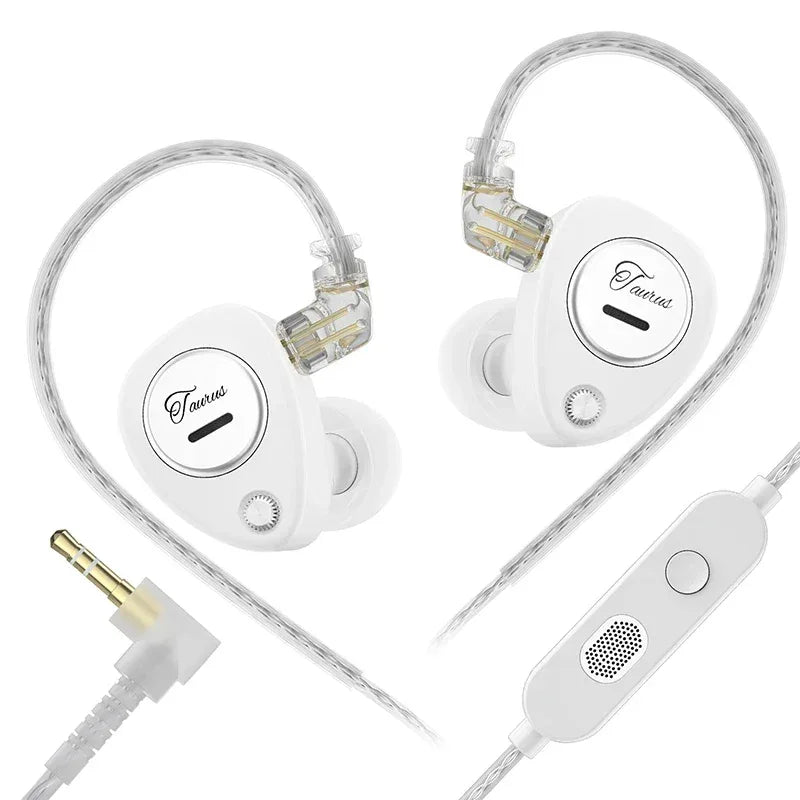 Tidesmit Dual Dynamic Driver Wired Earphones With Microphone White mic Tidesmit
