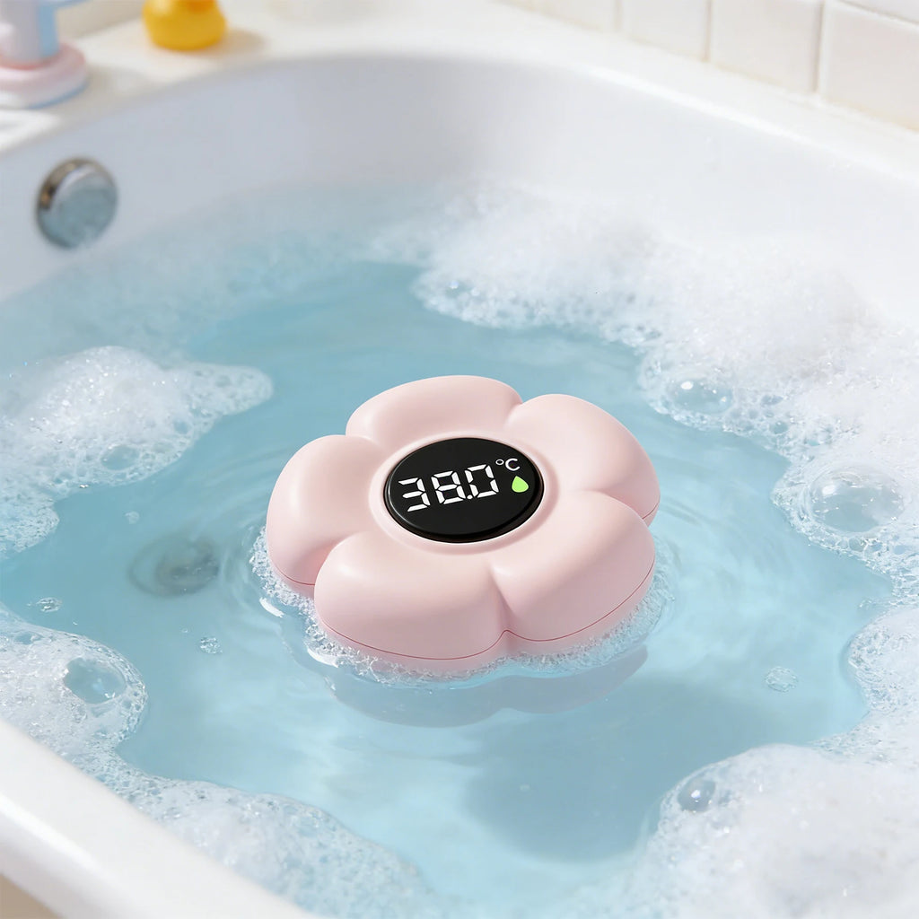 Baby Bath Temperature Meter Floating Water Thermometer with LED Display & Color Alerts Temperature Tester Waterproof Digital