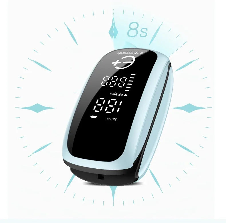 Rechargeable Fingertip Pulse Oximeter Medical Oximeter Strap Lanyard Blood Oxygen Saturation Monitor Digital LED Display Child