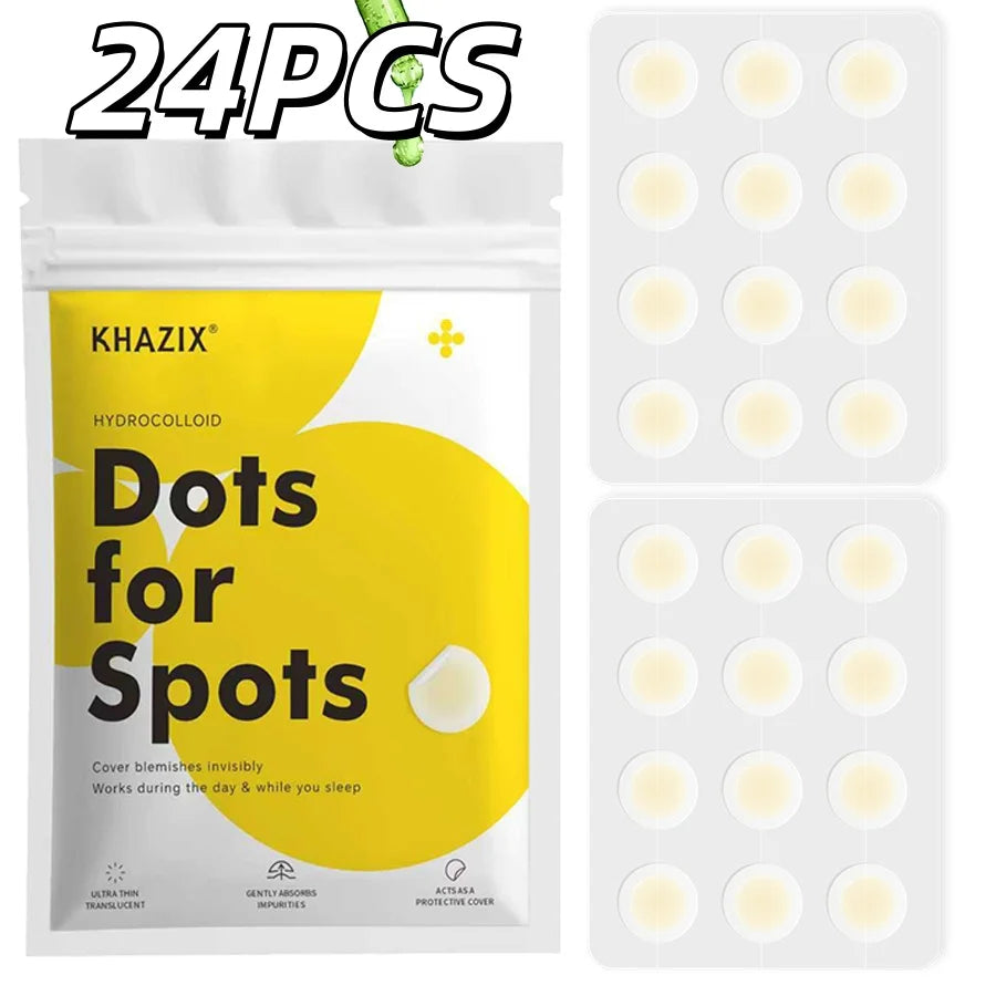 24PCSHydrocolloid acne patches,hydrocolloid invisible patch, mild formula,,which will help with better acne removal
