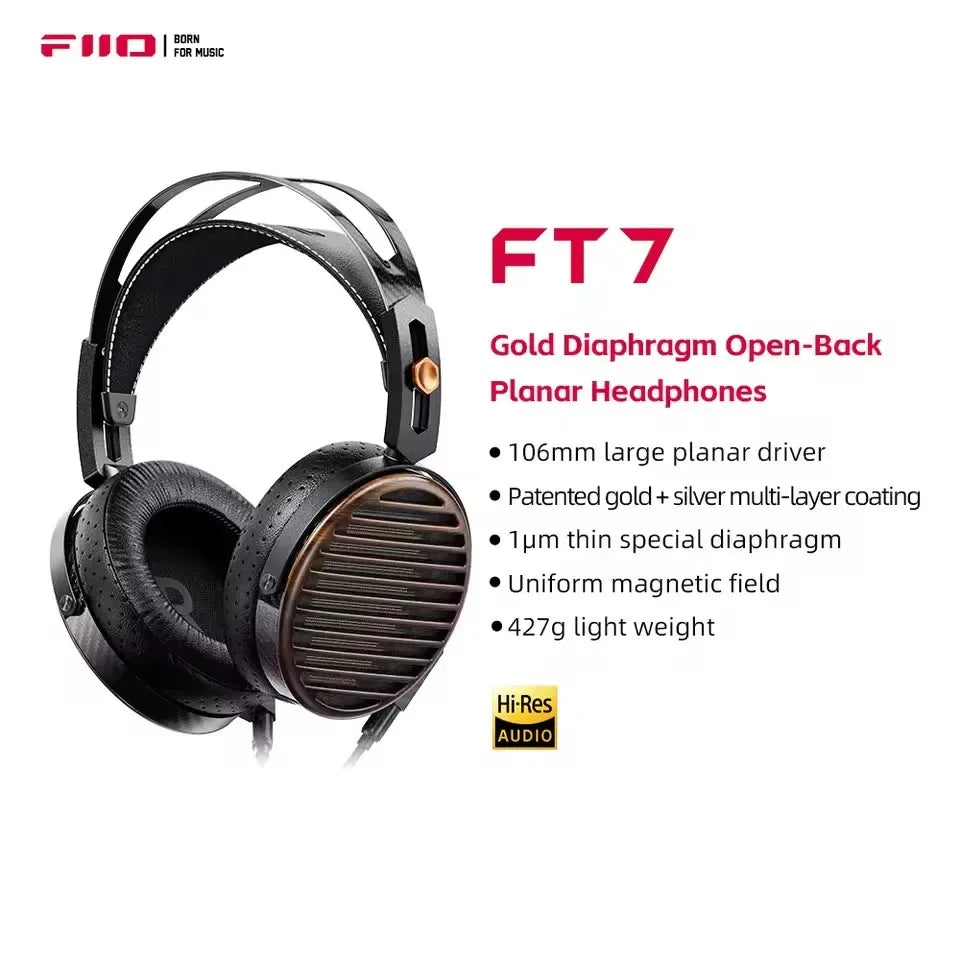 FiiO FT7 Open-Back Planar Headphones 106mm Driver | Tidesmit Tidesmit