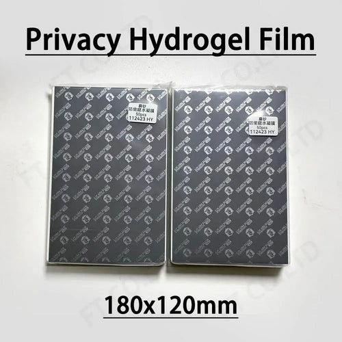 Privacy hydrogel film sheets, dark/black matte finish, 180x120mm