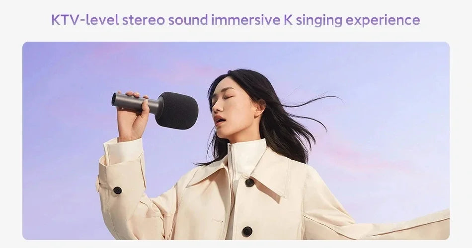 Mijia K-Song Microphone wireless bluetooth 5.1 DSP Noise Cancellation Stereo Sound Effect Double Duet with 9 Kinds Sound CN