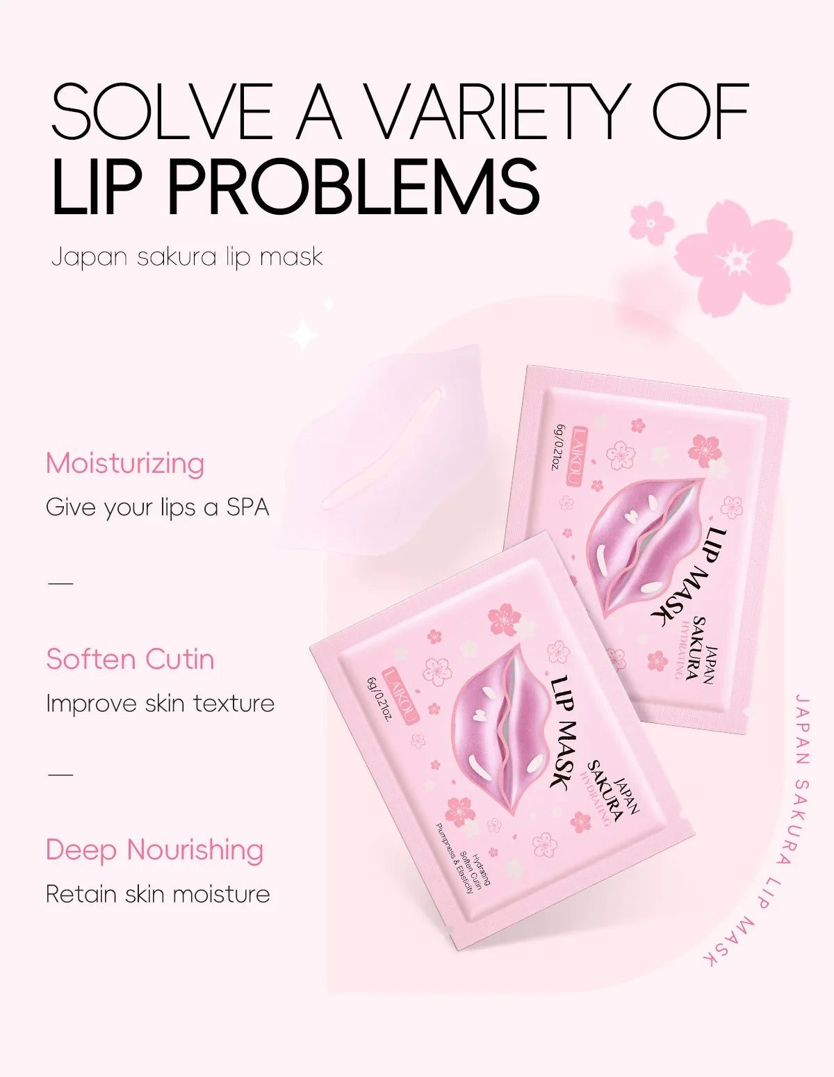 Hydrating Lip Mask Patches - Nourishing Gel Lip Care Treatment (10 Pack) Lip Care Tidesmit