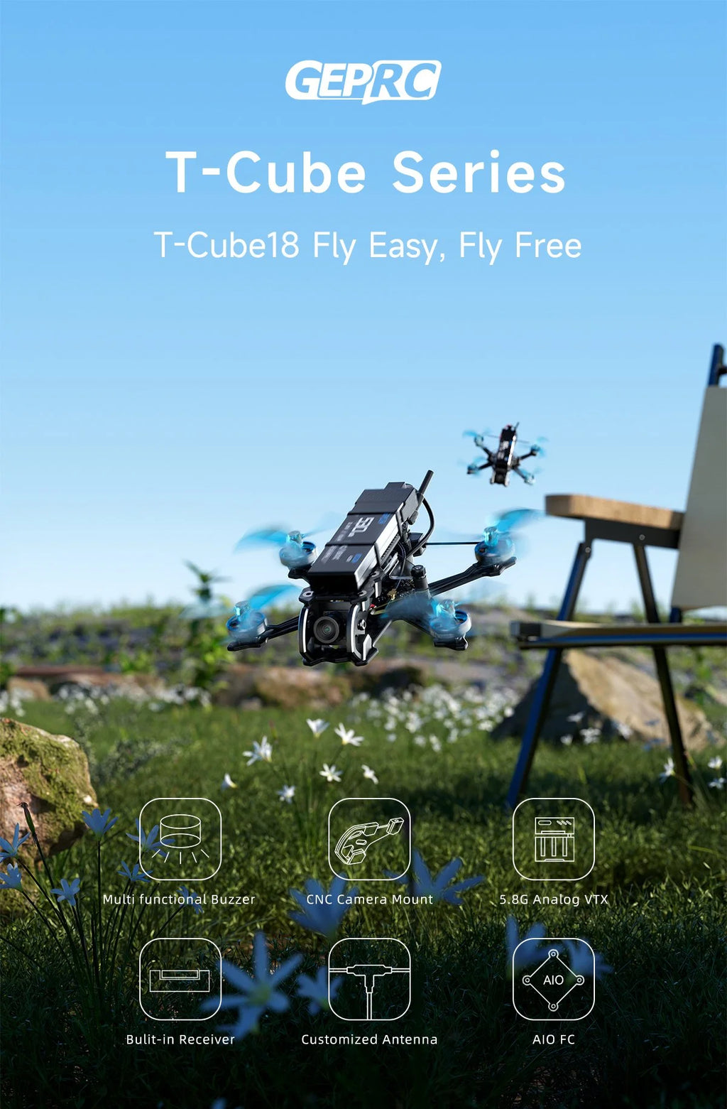 FPV Drone Quadcopter Kit: Tidesmit T-Cube18 2S HD O4 Precision System Tidesmit